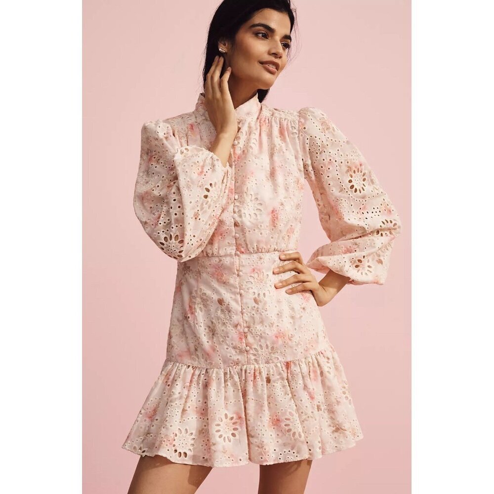 NWT Size 12 - Bardot Hendry Long-Sleeve Floral Lace Mini Dress ( NWT US$ 199)